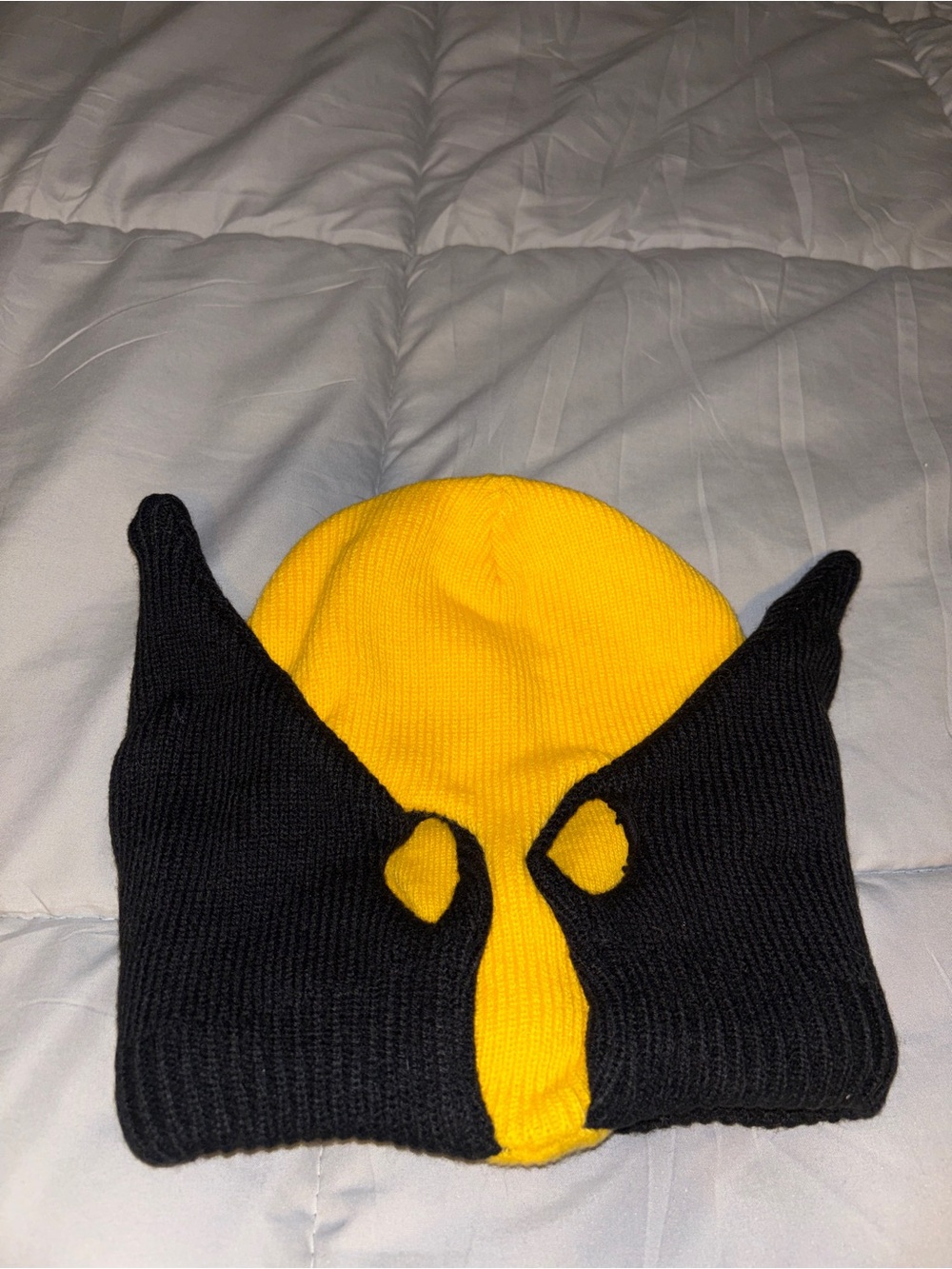 Kids Black & Yellow Ear-Flap Beanie Hat- Wolverine